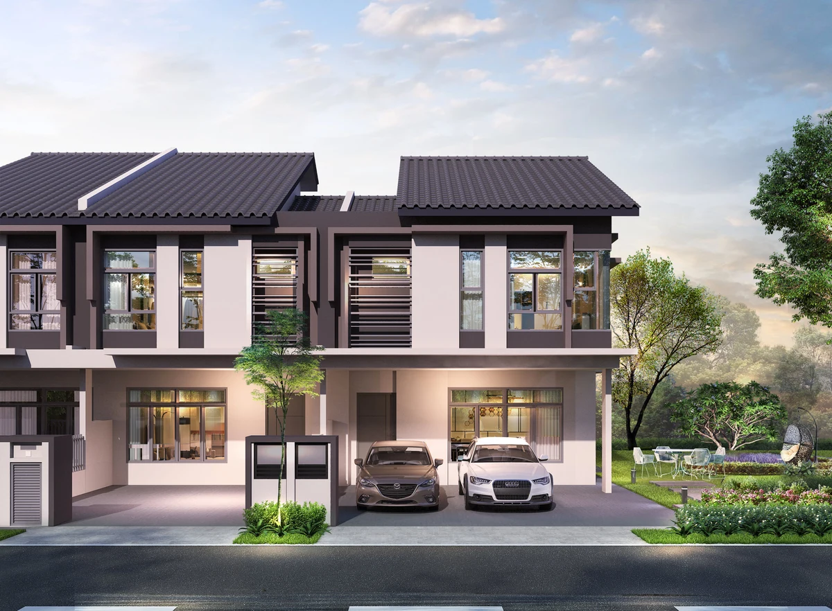 Maison One 2-storey terrace house exterior rendering