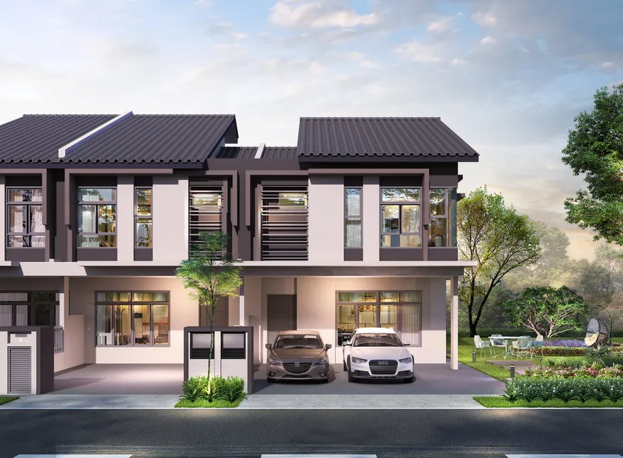 Maison One 2-storey terrace house exterior render