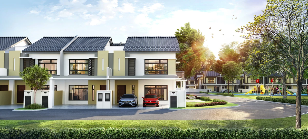 Maison Two 2-storey terrace house exterior rendering