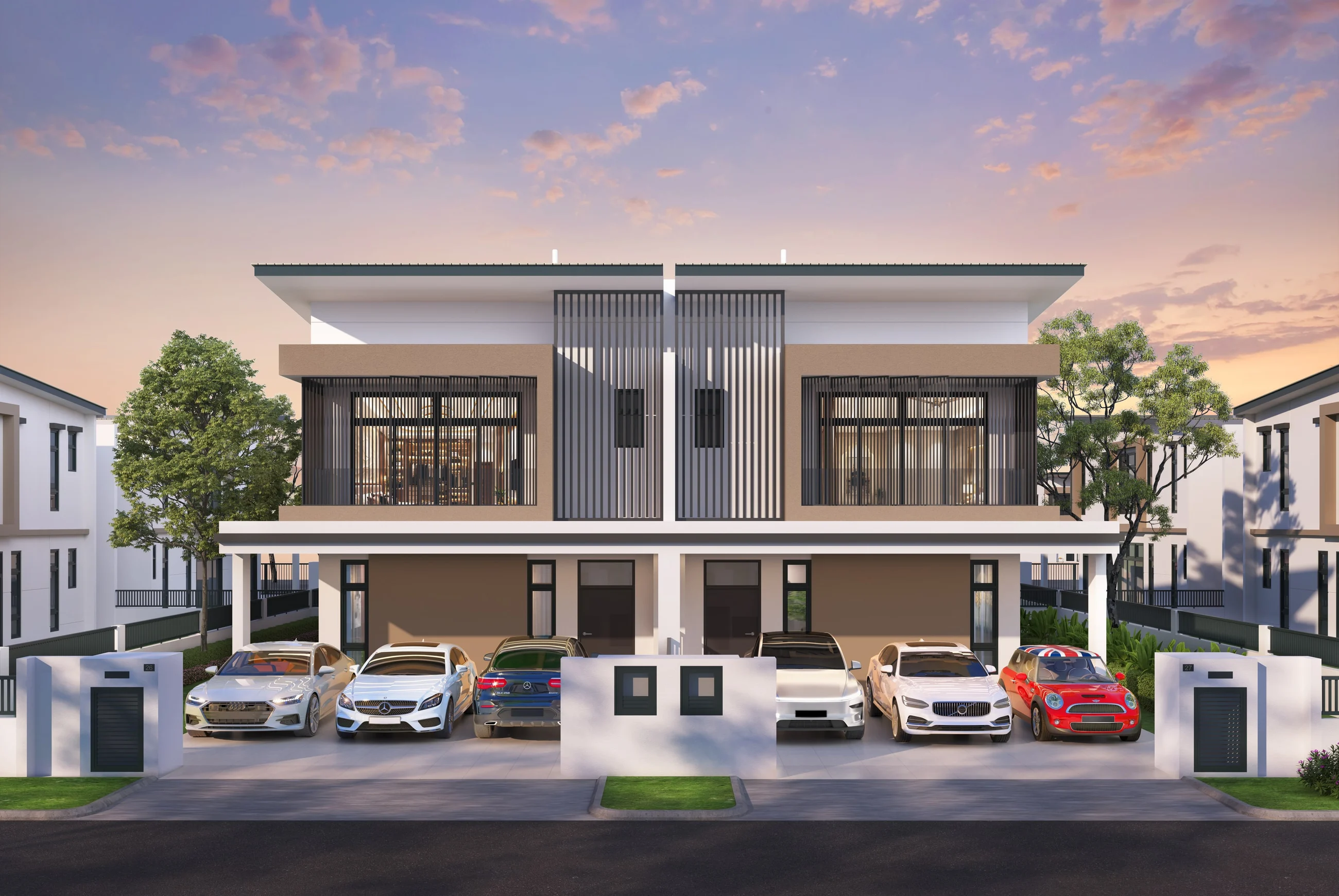 LUXE Villas I two-storey cluster home exterior artist's impression