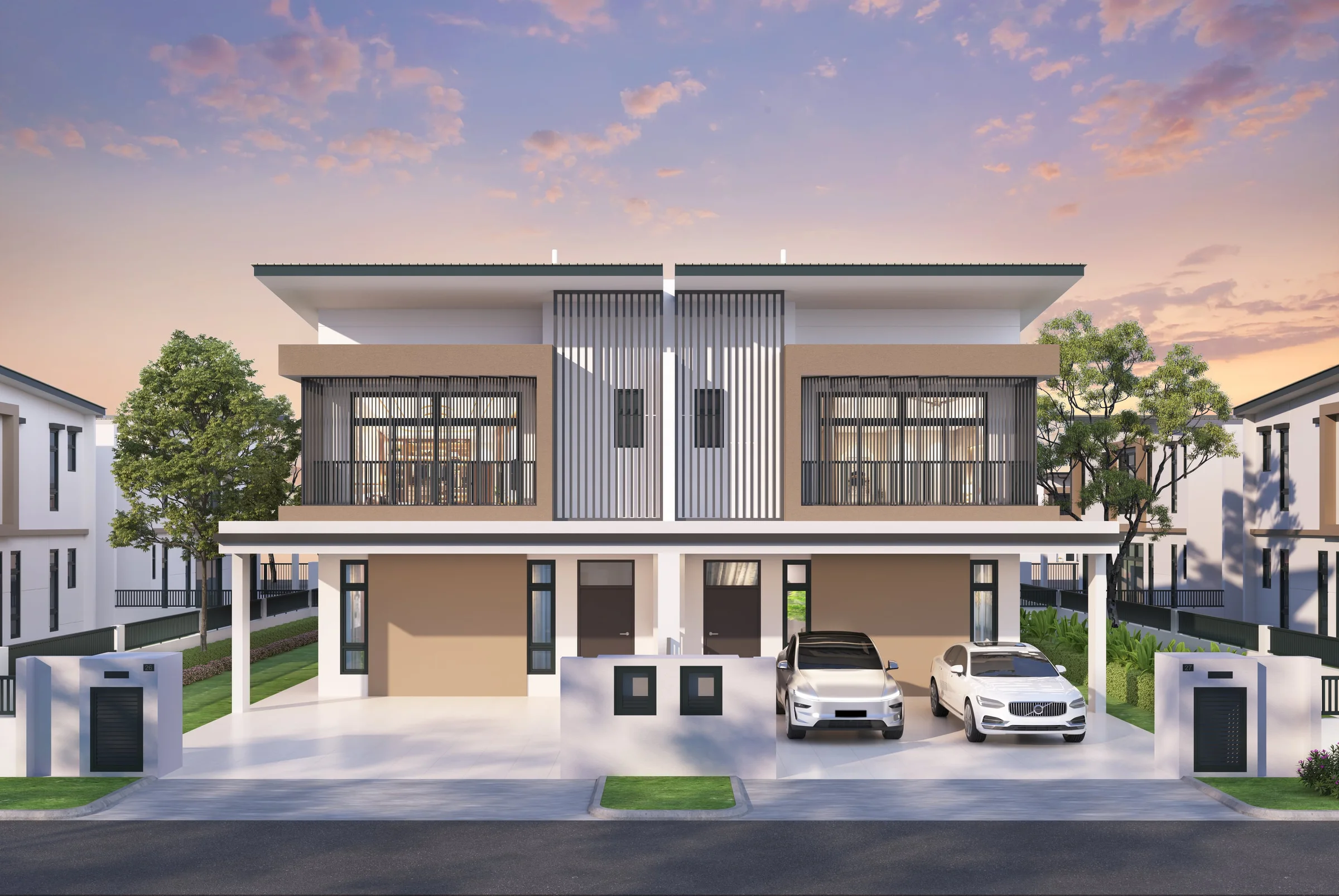 LUXE Villas I 2-storey cluster house exterior artist's impression